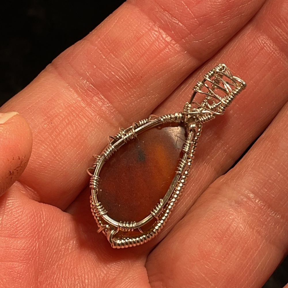 Amber .925 Silver Wire Wrap pendant - Picture 4 of 5